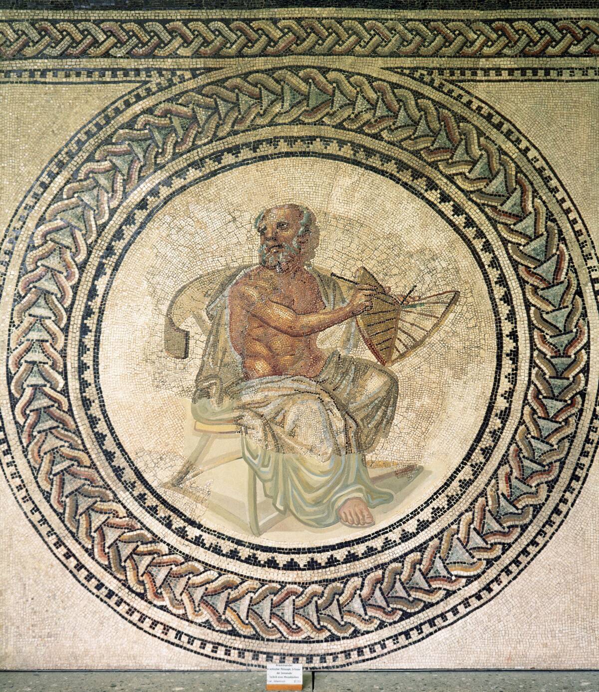 Anaximander (610  546 BC) with a sundial. Roman mosaic. 3rd century.